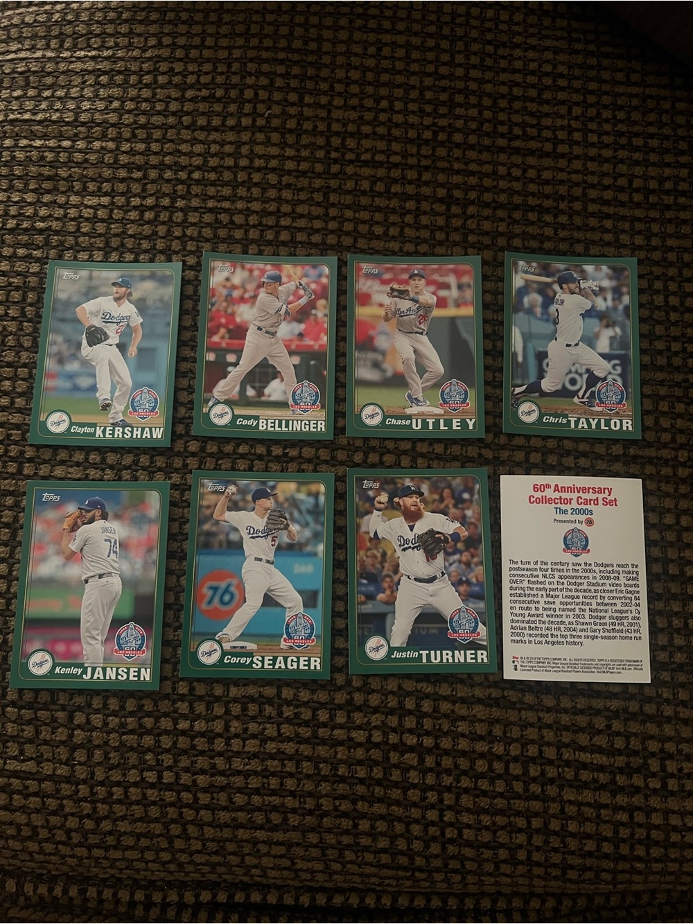 Topps Dodgers Collector Cards with Green Borders